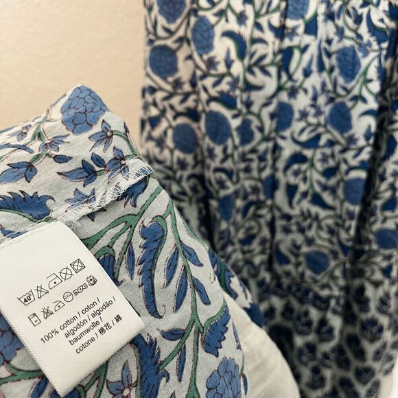 Anthropologie Ro's Garden Sofia Blue Floral Sleeveless Maxi Dress Women's Small - Picture 7 of 9